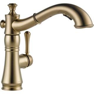 Delta Cassidy Single-Handle Pull-Out Sprayer Kitchen Faucet In Champagne Bronze | The Home Depot