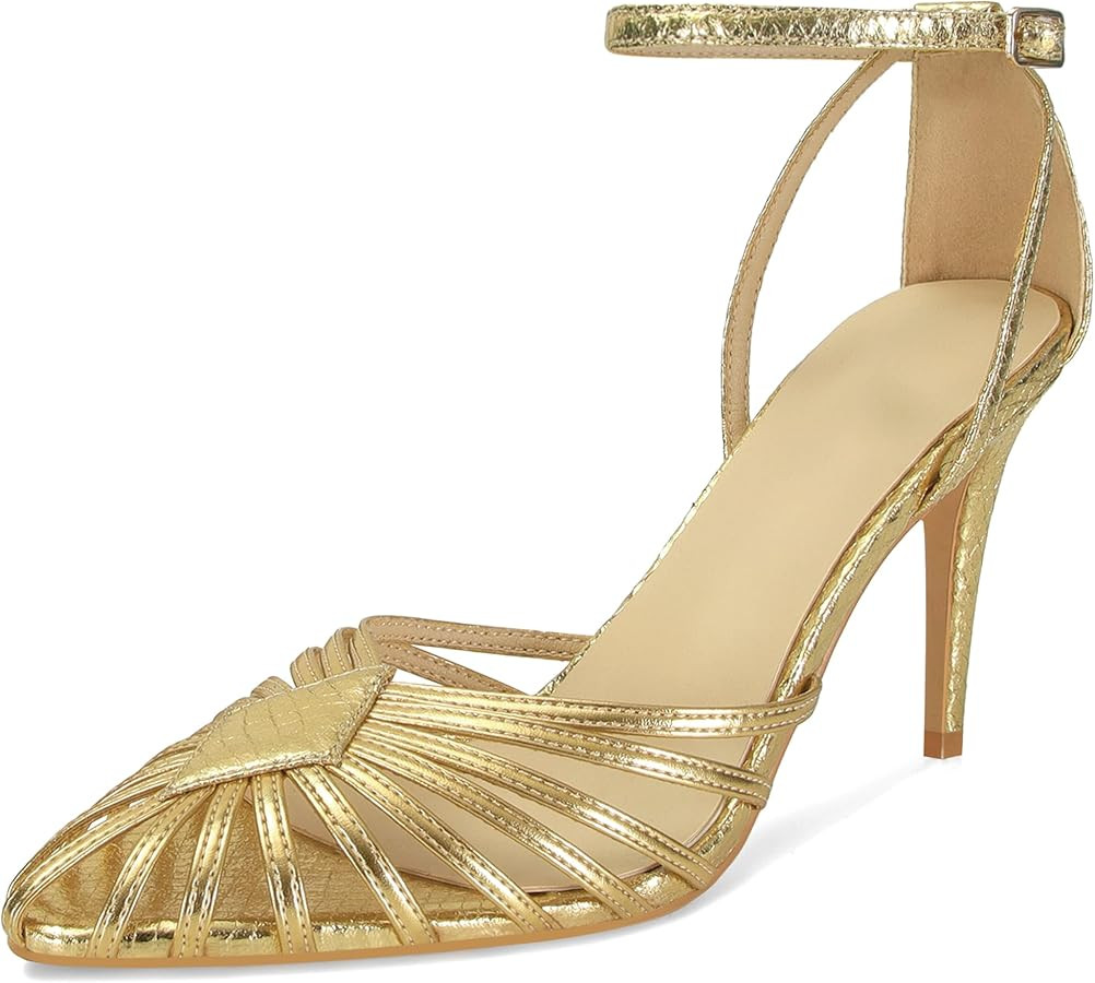 SOVANYOU High Heels for Women Pointed Toe Heeled Sandals Ankle Strap Comfort Heels Women's Pumps ... | Amazon (US)
