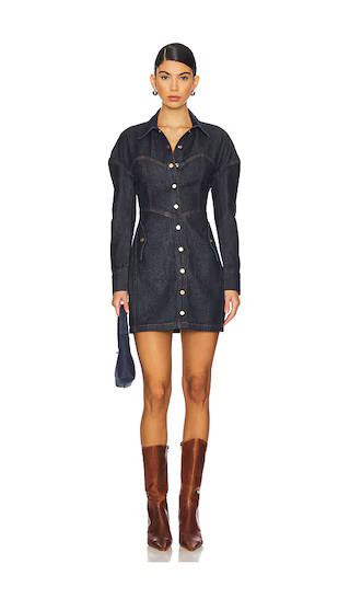 fleur du mal Denim Shirt Dress in Denim-Dark. - size 0 | Revolve Clothing (Global)