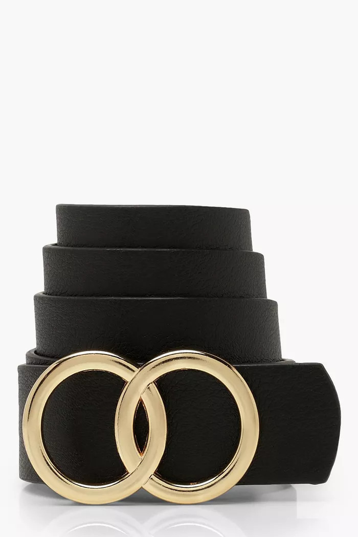 Plus Double Ring Detail Boyfriend Belt | Boohoo.com (US & CA)