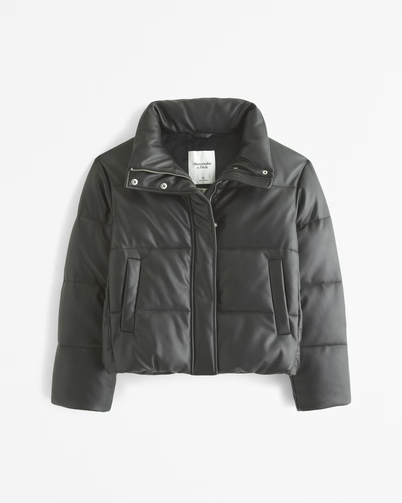 Vegan Leather Puffer | Abercrombie & Fitch (US)