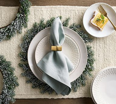 Frosted Pine Wreath Charger Plates - Set of 4 | Pottery Barn (US)