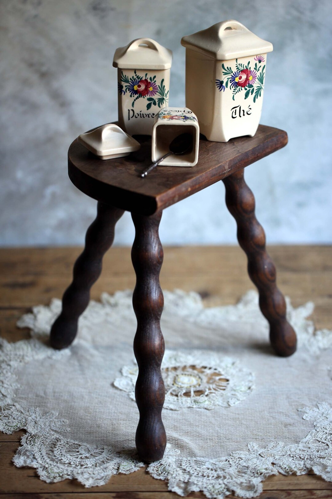 Primitive French Milking Stool Milkmaid Stool Rustic Wooden Three Legged Farmhouse Stool Home Dec... | Etsy (US)