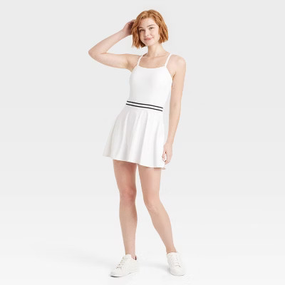Women's Knit Cami Strap Active Dress - JoyLab™ White L | Target