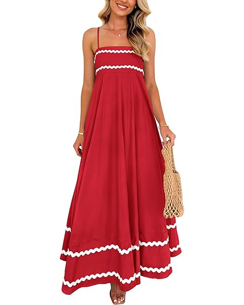 PRETTYGARDEN Womens Spaghetti Strap Maxi Dresses 2026 Summer Casual Sleeveless Smocked Boho A Lin... | Amazon (US)