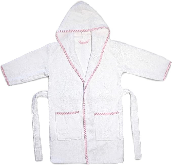MAURA Prince George Style Kids Bathrobe. Luxury Kids Hooded Bathrobe White and Blue Checkered Bin... | Amazon (US)
