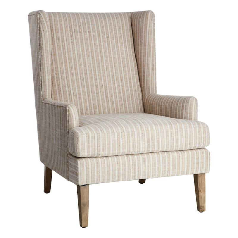 Asher Wing Accent Chair, Brown | At Home