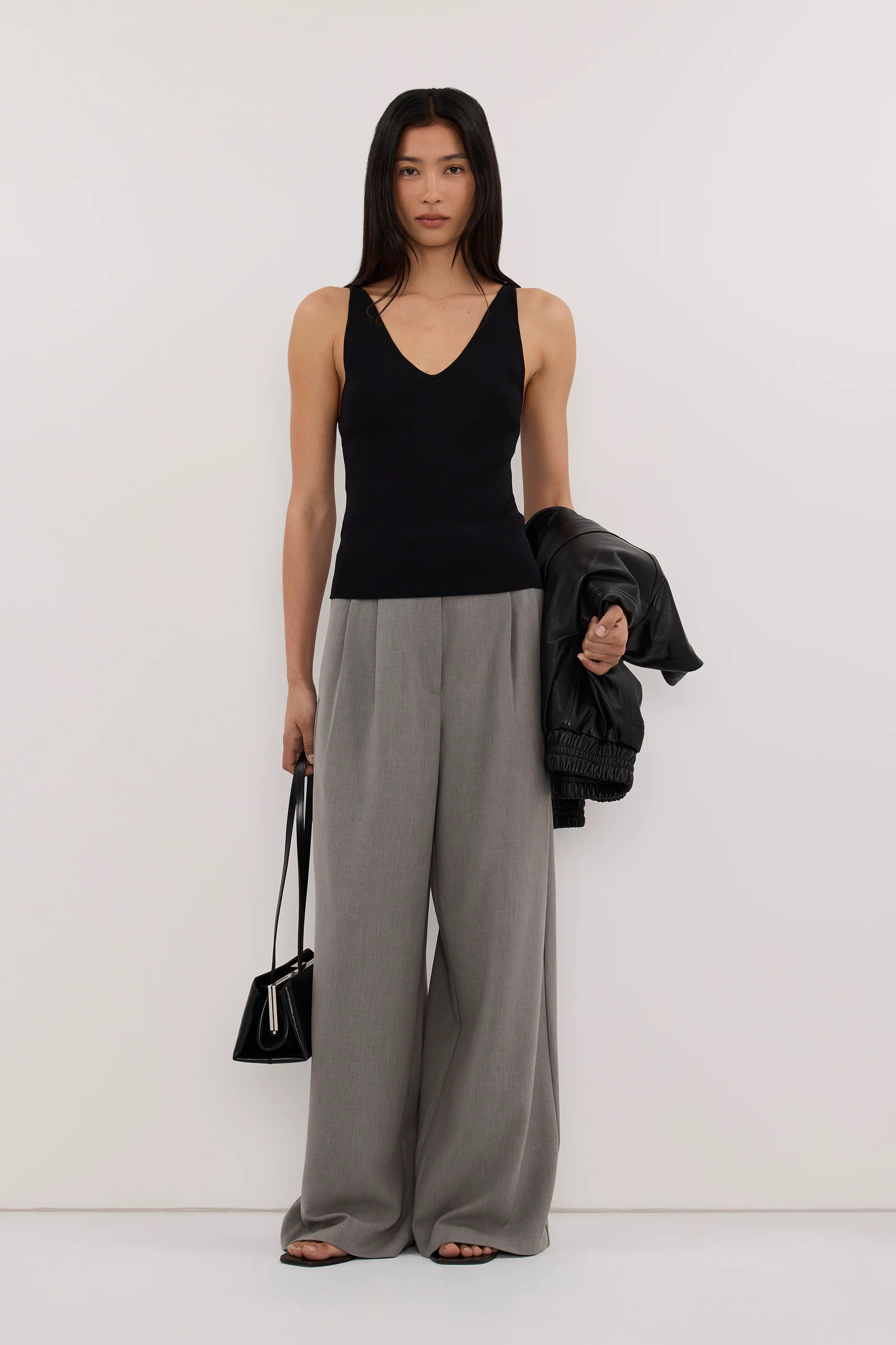 KENDALL STEEL GREY WIDE LEG PANT | DISSH