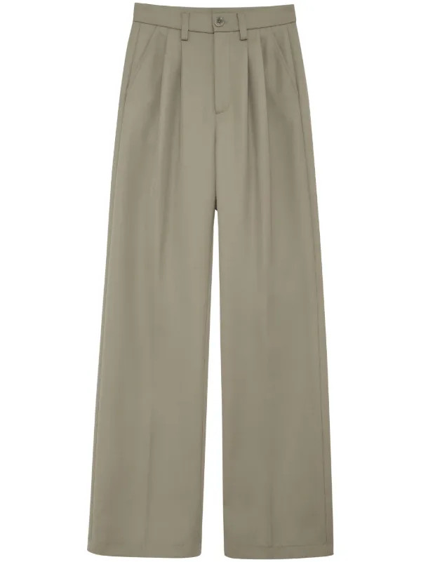 Carrie pleat-detail wool trousers | Farfetch Global