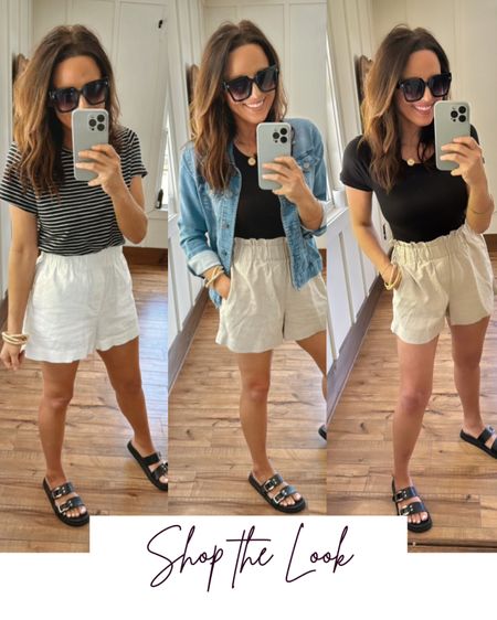 Shop the look, spring outfit inspo! 
These target linen pull on shorts are a must have🤩 so versatile and only $15! 

#LTKfindsunder50 #LTKSeasonal #LTKstyletip