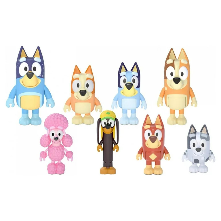 Bluey Family and Friends Figure 8-Pack, 2.5-3 inch Action Figures, Ages 3+ | Walmart (US)