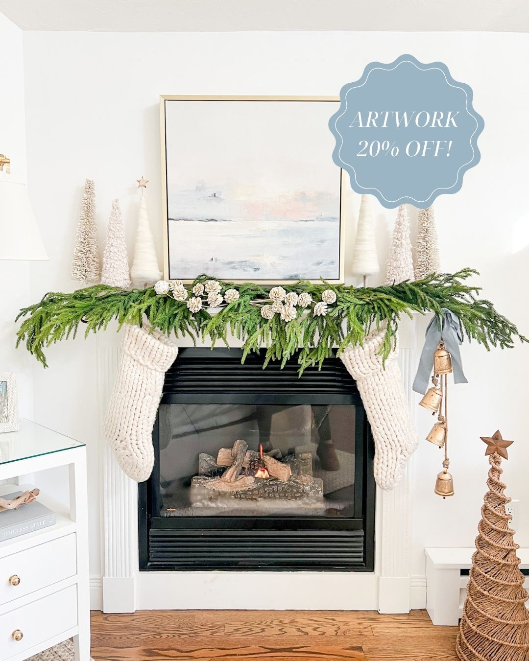 This sunset artwork is one of my favorite pieces in my home & it's 20% off for Cyber Monday! It's available in three sizes, up to 41" x 41"!
- 
coastal home decor, coastal christmas decor, Christmas mantel decor, holiday mantel decor, winter mantel decor, neutral christmas decor, afloral garland, real touch garland, chunky knit stockings, neutral stockings, white stockings, cozy christmas decor, cozy bedroom decor, brass bells, rattan tabletop tree, coastal artwork, ballard designs artwork, sunset art, bedroom artwork, primary bedroom ideas, coastal wall decor, gold framed art, pinecones, tree picks, mantel decor ideas, christmas living room decor

#LTKCyberWeek #LTKHome #LTKSaleAlert