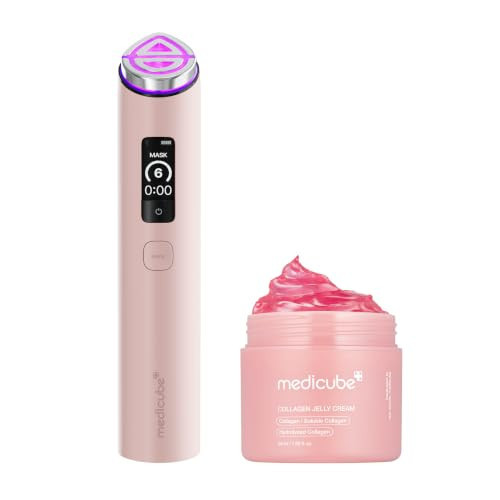 medicube Firm & Glow Device Duo: Booster Pro X2 Pink & Collagen Jelly Cream | Amazon (US)