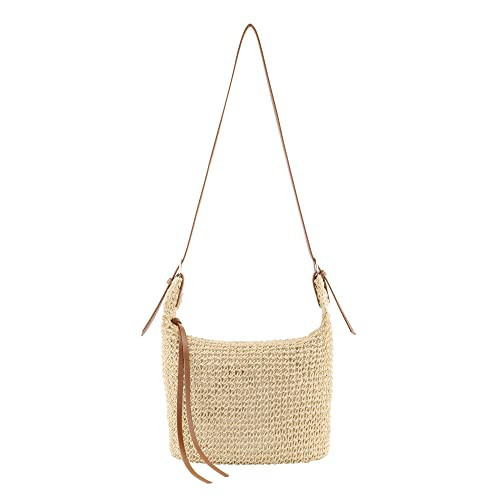 Ayliss Women Straw Handbag Purse Small Summer Beach Handmade Crossbody Shoulder Tote Handbag Handwoven Beach Straw Bag (Beige) | Amazon (US)