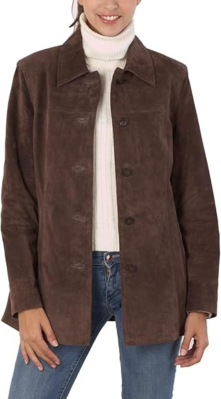 BGSD Women Anna Suede Leather Car Coat (Also available in Plus Size & Petite) | Amazon (US)
