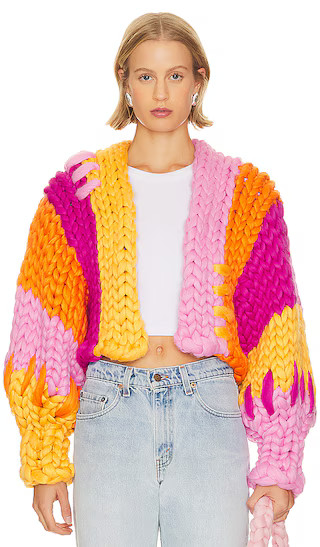 Delilah Colossal Knit Jacket in Sherbert | Revolve Clothing (Global)