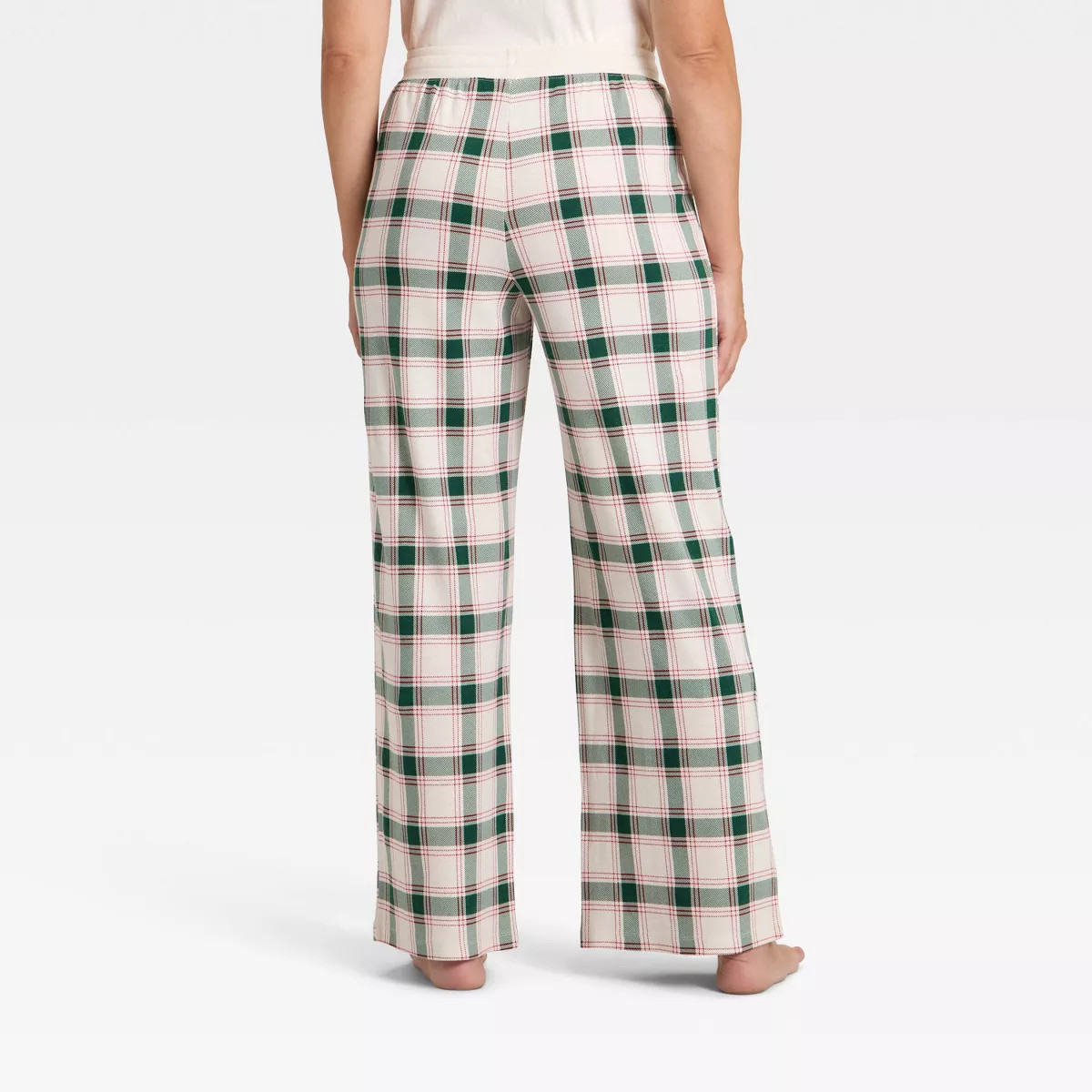 Women's Plaid Ribbed Holiday Matching Family Pajama Pants - Wondershop™ Cream | Target