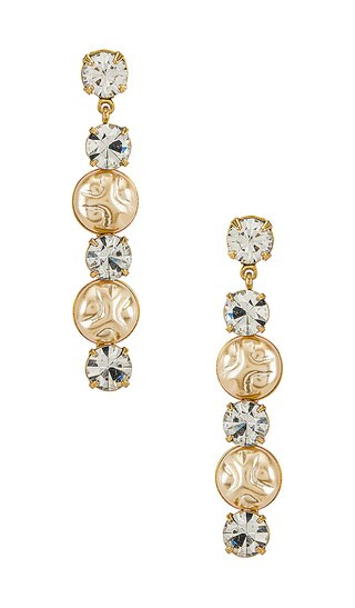 Birgitta Earring in Crystal Antique Gold | Revolve Clothing (Global)