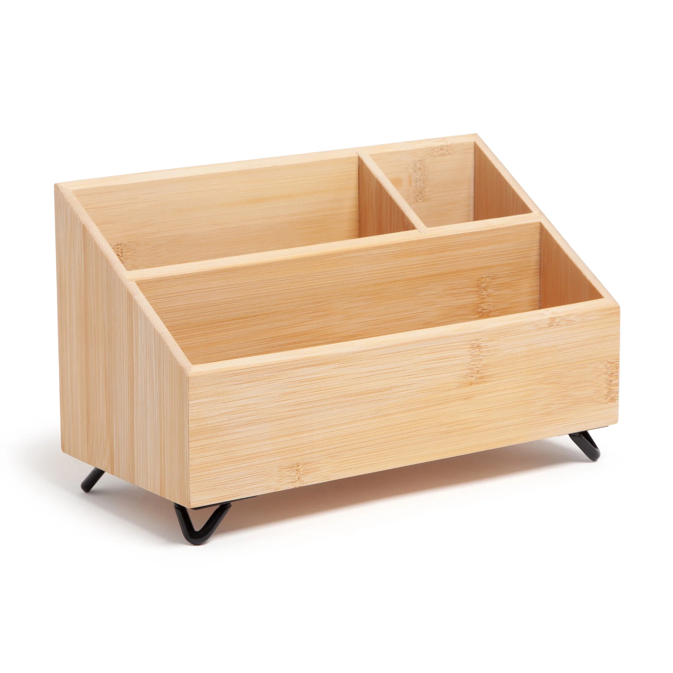 U Brands Verona Desktop Organizer, 10 x 4.8 x 6 in., Bamboo | Walmart (US)