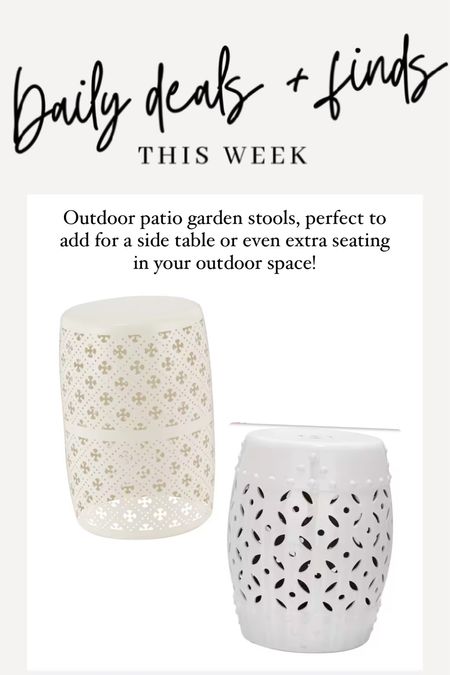 Darling outdoor garden stools! They work great to use as side tables, foot stools or extra seating in your outdoor space. Great for holding pots of flowers! 

#LTKSpringSale #LTKstyletip #LTKhome