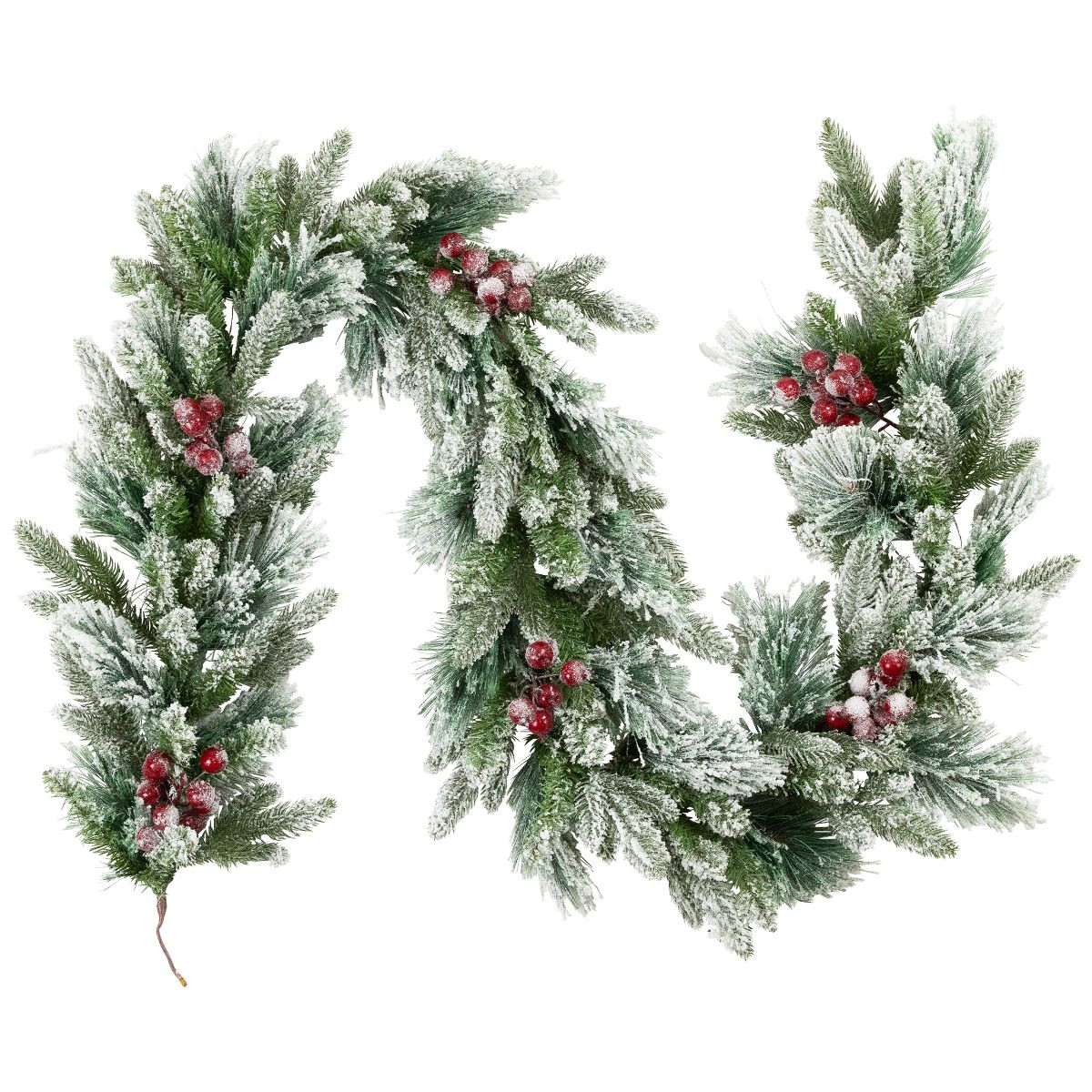 Northlight Real Touch™️ Flocked Calloway Fir with Berries Artificial Christmas Garland - 7' x... | Target