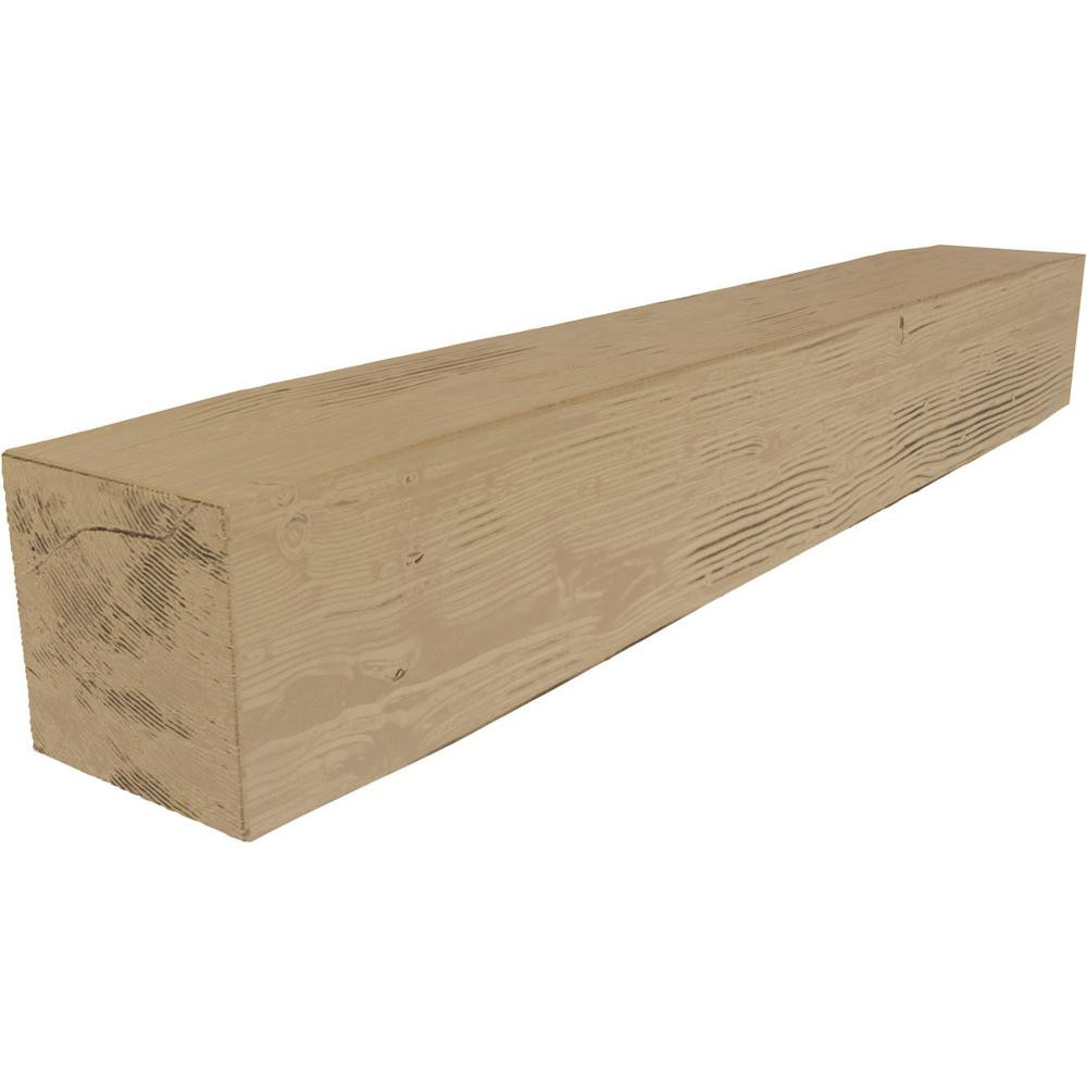 Ekena Millwork 4 in. x 6 in. x 7 ft. Sandblasted Faux Wood Beam Fireplace Mantel Natural Pine-MAN... | The Home Depot