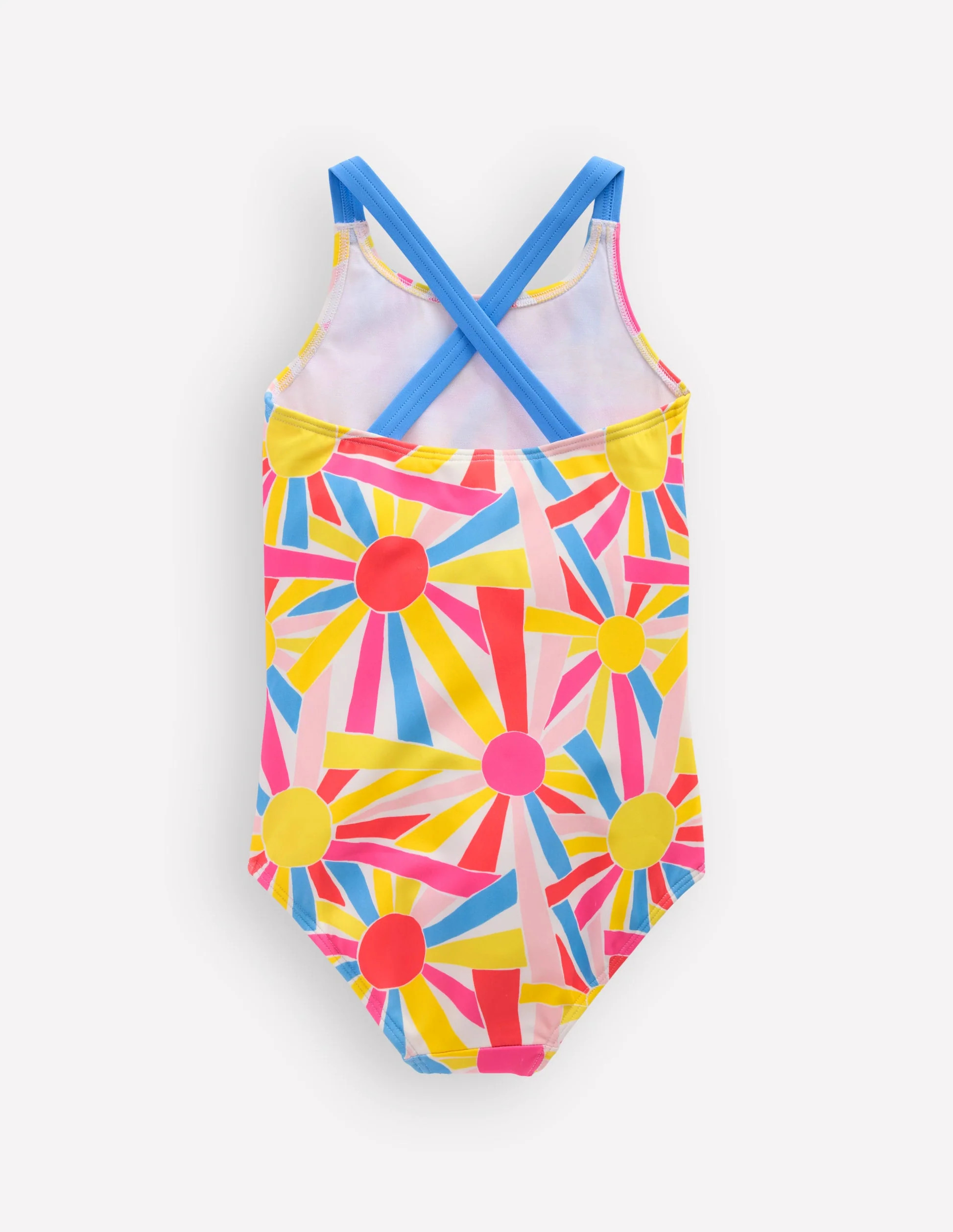 Cross-Back Printed Swimsuit-Ivory Sunburst | Boden (US)