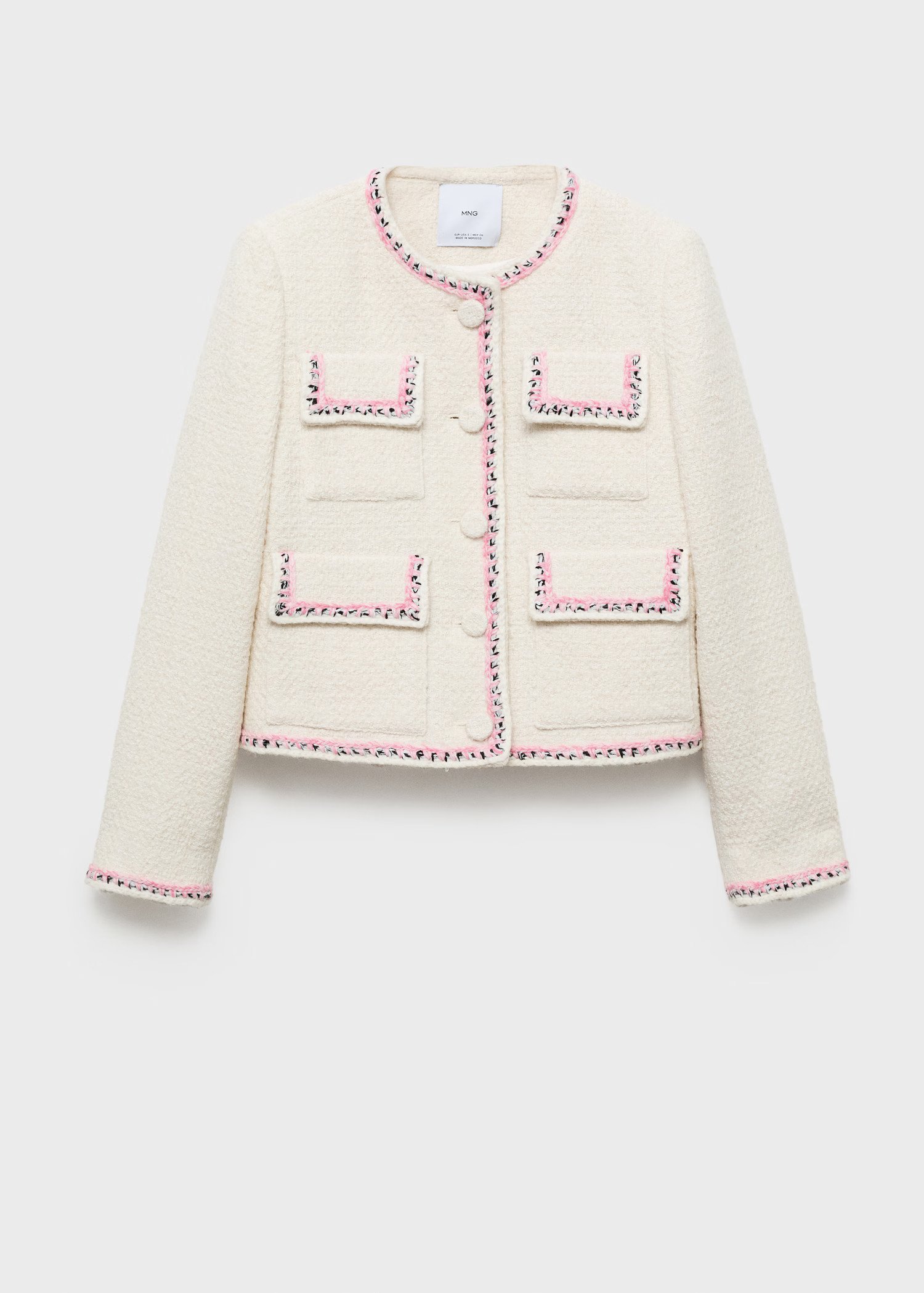 Tweed jacket with contrasting trims | Mango (US/MX/AU)