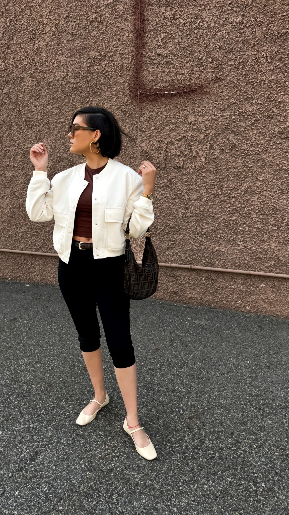 white bomber jacket + capri pants

#LTKFindsUnder100 #LTKStyleTip #LTKFindsUnder50