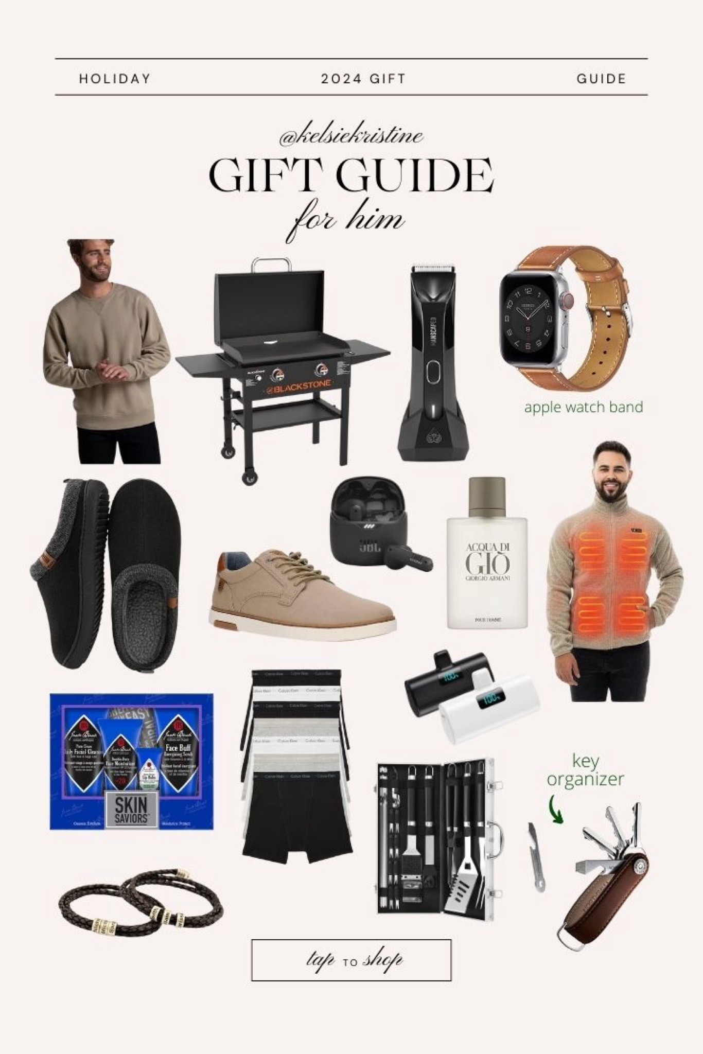 GIFT GUIDE for him // gifts for husband, gifts for dad, for the griller, mens beaded bracelet, manscaper electric hair trimmer, Apple Watch band

#LTKMens #LTKGiftGuide #LTKHoliday