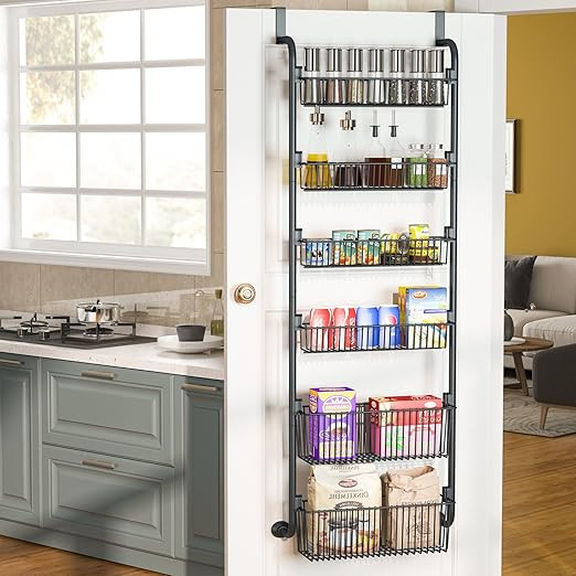 1Easylife Over the Door Pantry Organizer, 6-Tier Pantry Door Organization and Storage, Heavy-Duty... | Amazon (US)