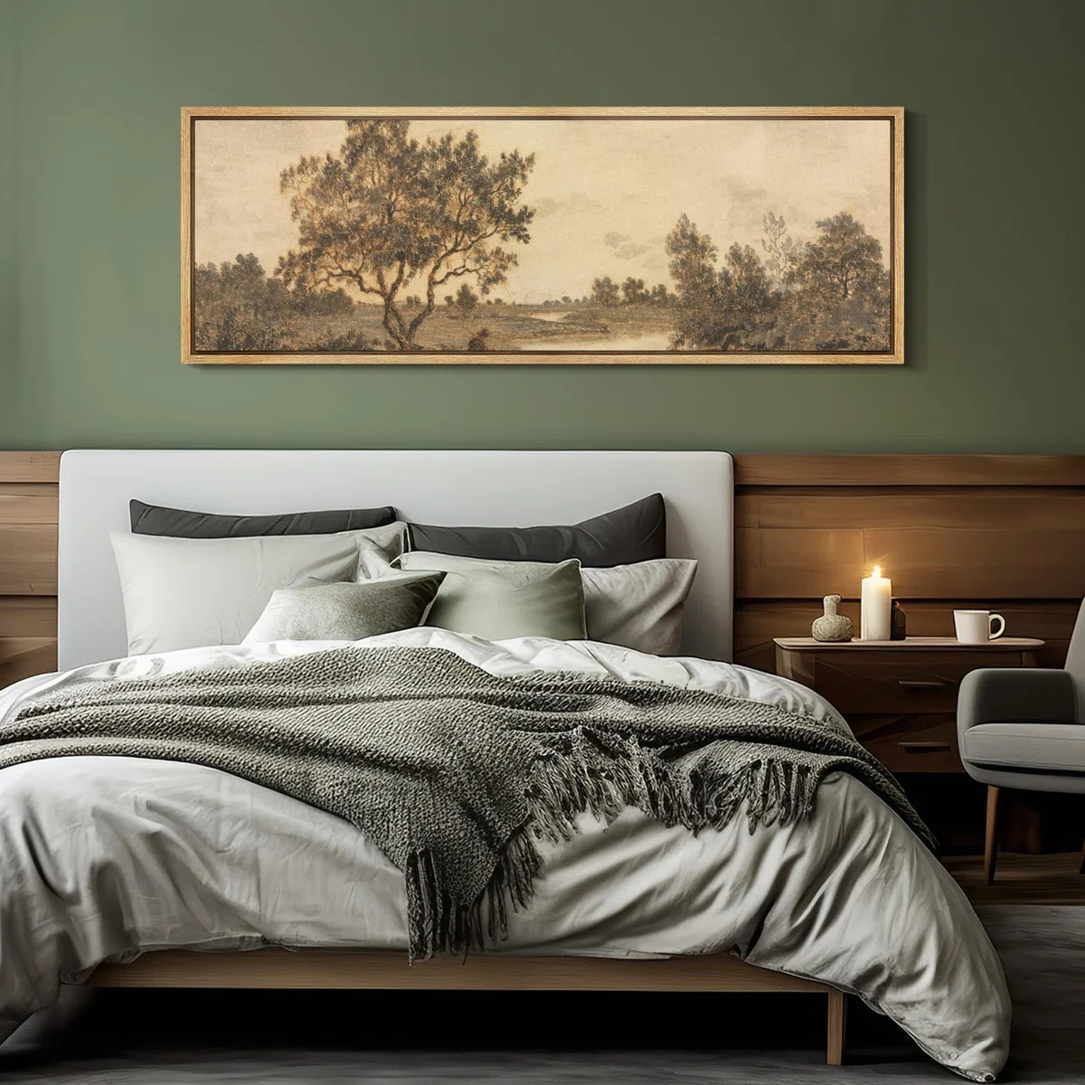 IDEA4WALL Misty Riverbank Solitary Tree Framed Print | Wayfair | Wayfair North America