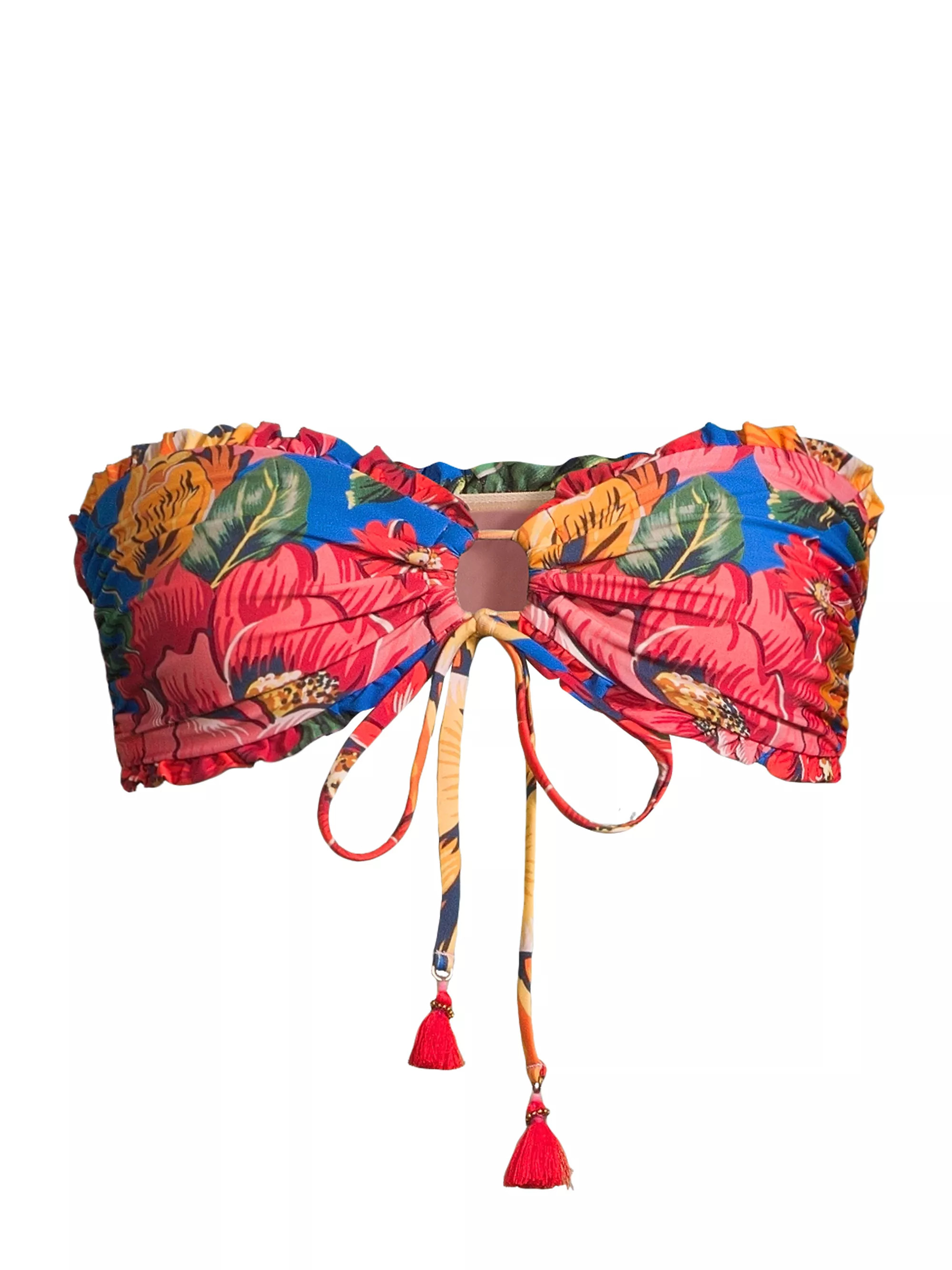 Winter Chita Tie-Front Bandeau Bikini Top | Saks Fifth Avenue