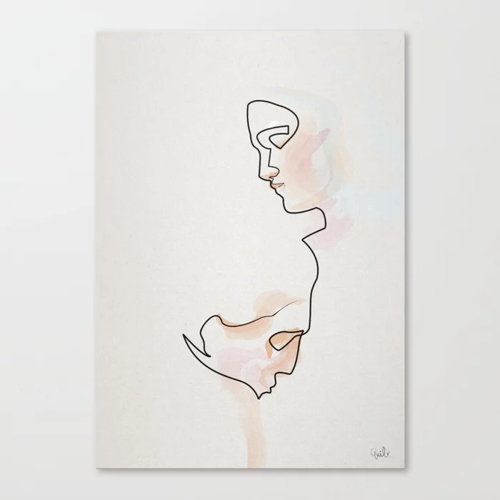 One Line Eternelle Idole 3 Canvas Print by Quibe - SMALL | Society6
