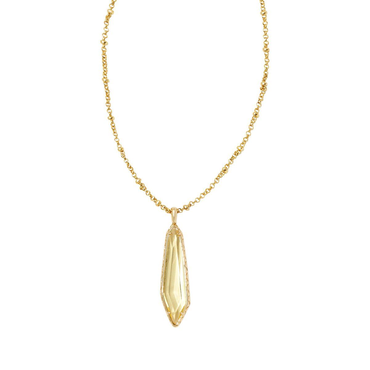 Kendra Scott Alice 14K Gold Over Brass Long Pendant Necklace - Pale Yellow | Target
