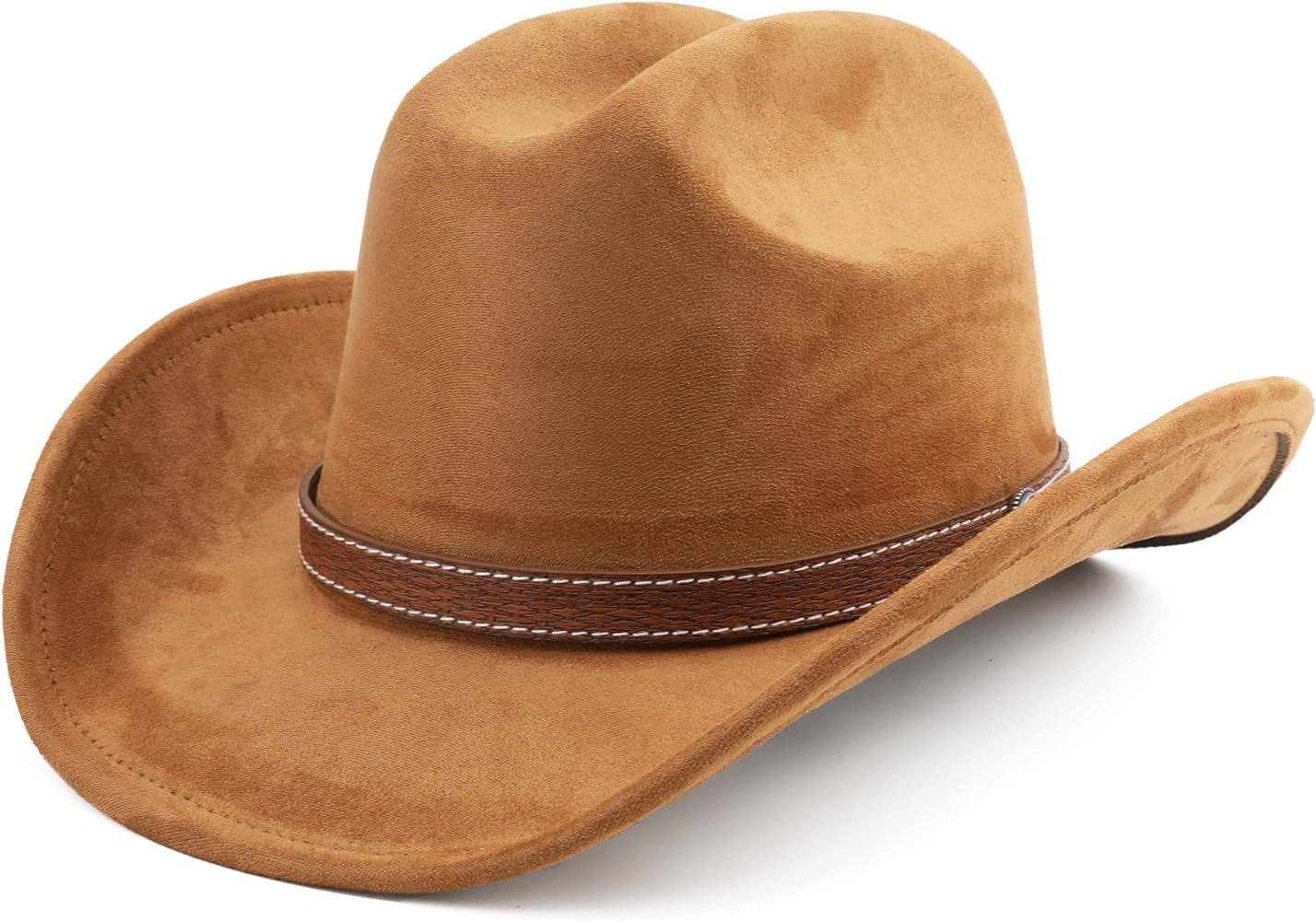 Western Cowboy Hat for Women Men Small Short Wide Brim Beach Cowgirls Cattleman Cowboys Hats | Amazon (US)
