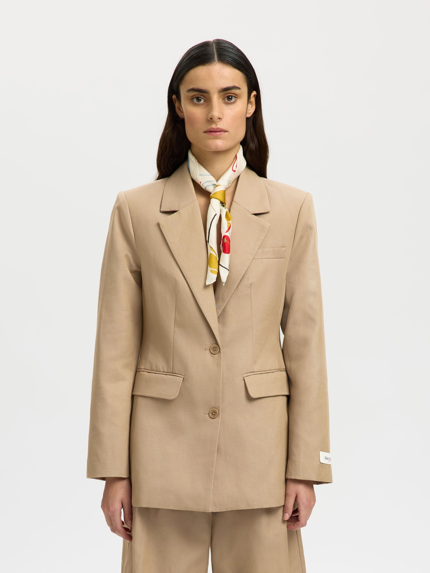 RELAXED FIT SINGLE-BREASTED BLAZER | Brown | Selected | Selected