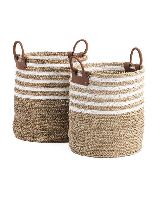 Seagrass Raffia Round Basket Collection | TJ Maxx