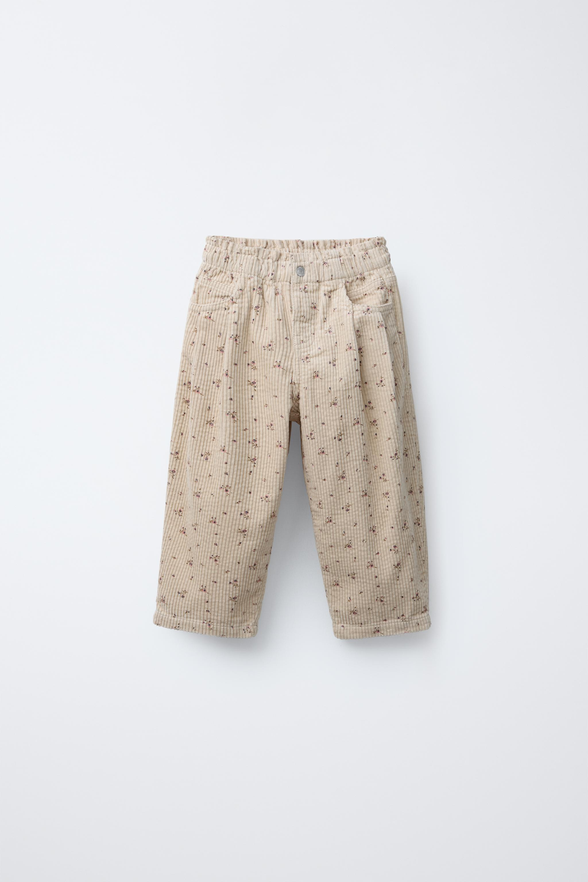 FLORAL CORDUROY PANTS | Zara US