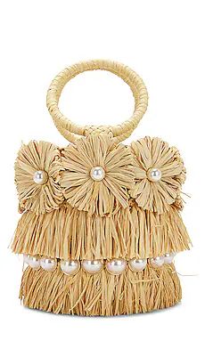 BTB Los Angeles Liv Round Floral Bucket Bag in Natural from Revolve.com | Revolve Clothing (Global)
