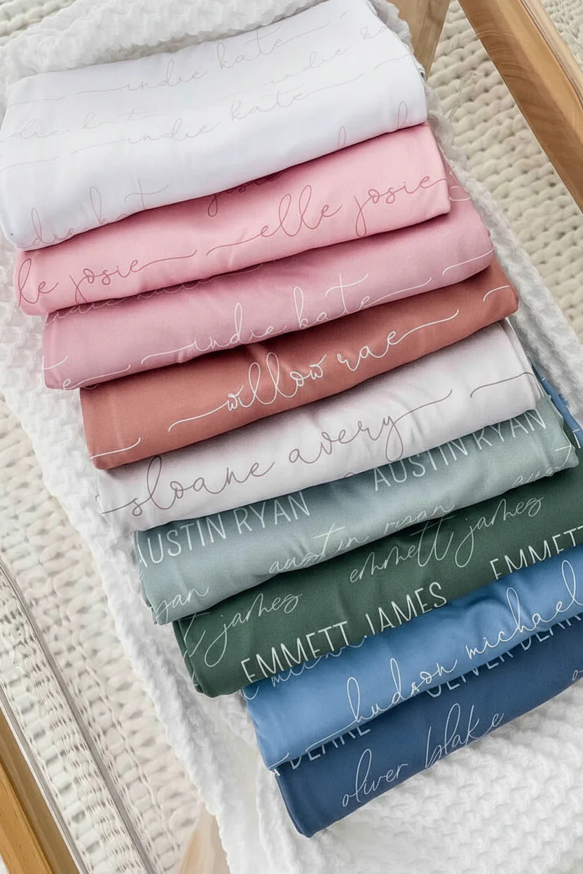 Personalized Baby Name Swaddle Blanket | Dusty Hues | Caden Lane