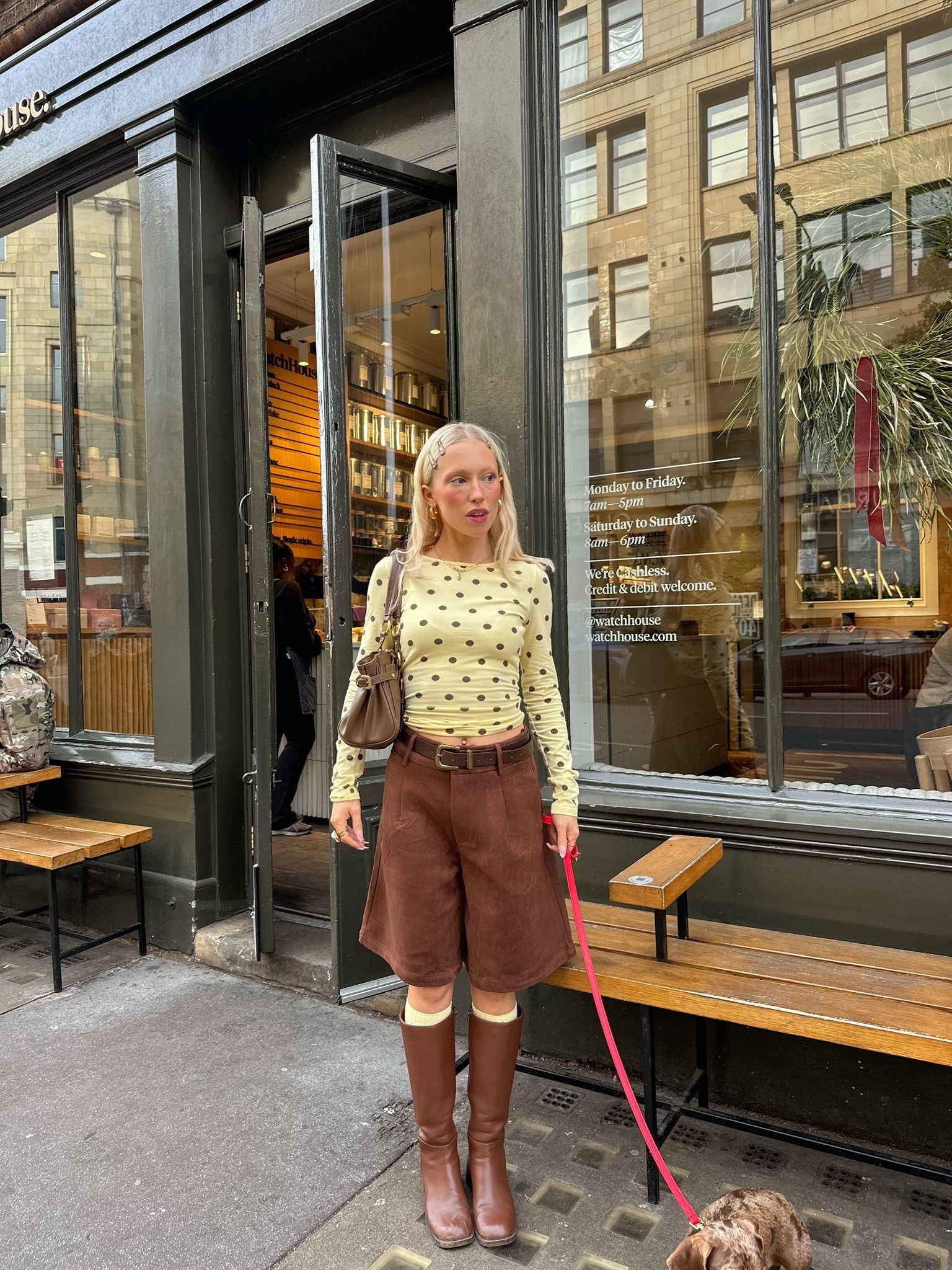 🤎

Autumn fashion, autumn outfit, polka dot, Bermuda shorts, suede, jorts, brown outfit, butter yellow, knee high boots, leather boots

#LTKuk #LTKwinter #LTKautumn