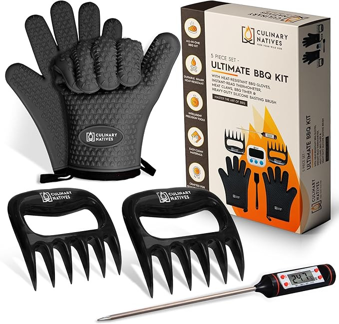 Smoker Gloves and Meat Claws | No.1 Heat Resistant BBQ Grill Gloves | Meat Shredder Claws | Therm... | Amazon (US)