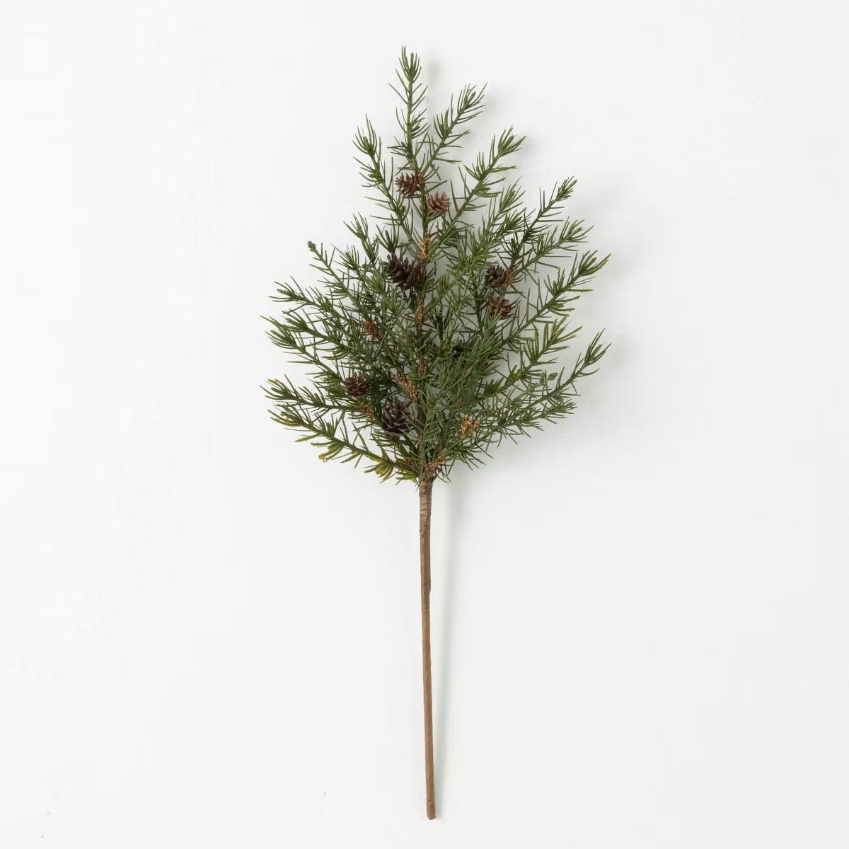 21"H Sullivans Artificial Christmas Cedar Pine Pinecone Pick  Green | Target