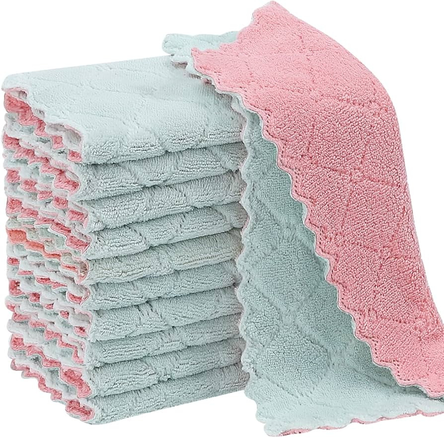 Rachan 11Pack Kitchen Dish Cloths, Reusable Dish Towels, Nonstick Oil Washable Fast Drying, Super... | Amazon (US)