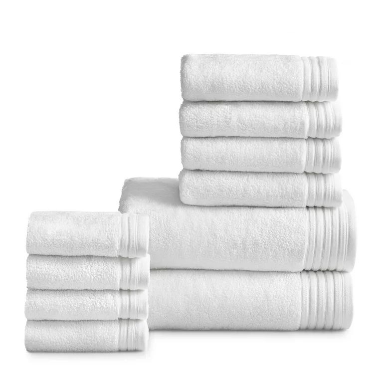 Hotel Style Egyptian Cotton Towel 10-Piece Set, White | Walmart (US)