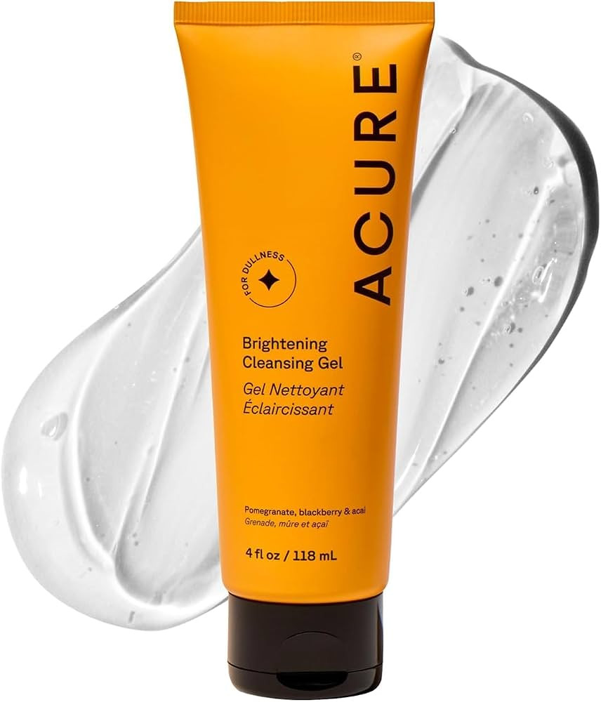 Acure Brightening Cleansing Gel - Vegan Face Scrub, Gentle Facial Cleanser for Radiant Skin with ... | Amazon (US)