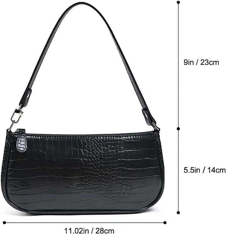 Retro Classic Clutch Bag for Women, Crocodile Leather Underarm Bag Small Purse with Ribbon, Zipper C | Amazon (US)