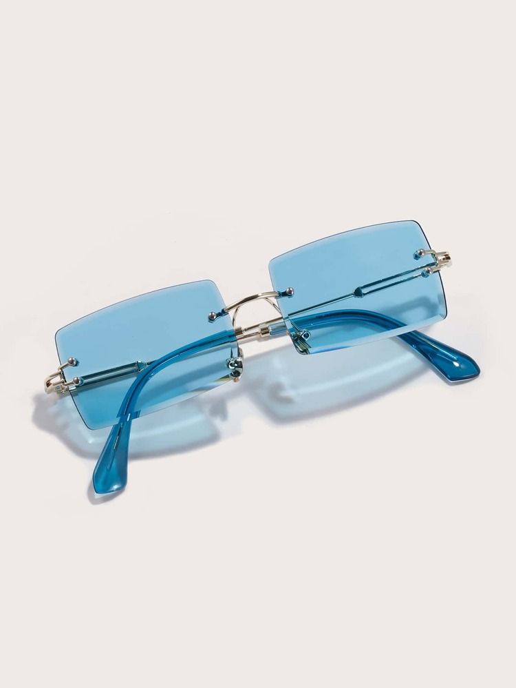 Rimless Rectangle Frame Fashion Glasses | SHEIN