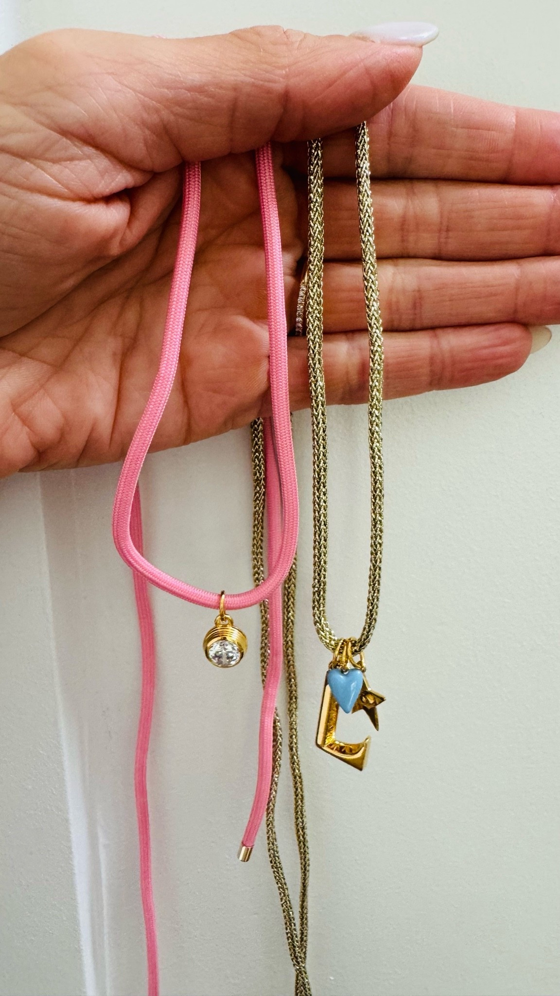 new charm cord necklaces 🧿🩵🎀⭐️